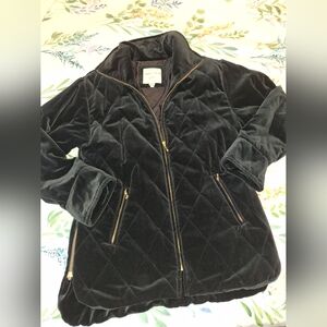 Larry Levine S oversized Black Quilted Velvet Jacket